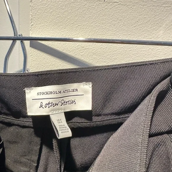 & Other Stories press crease flared black trousers size 8 - Picture 4 of 5